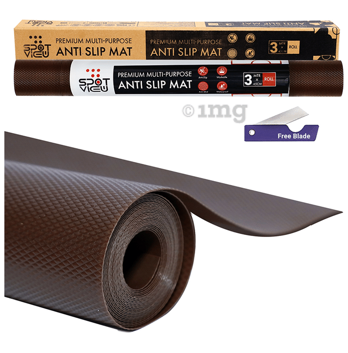 Spotview Premium Multi-Purpose Anti Slip Mat with Natraj Cutter Free 3m x 45cm Brown