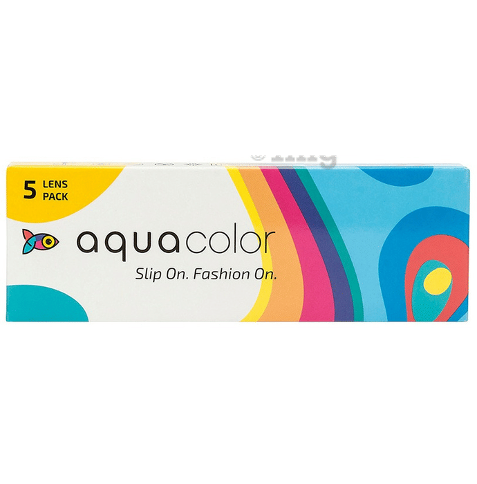 Aquacolor Daily Disposable Colored Contact Lens with UV Protection Optical Power -4.5 Tricky Turquoise