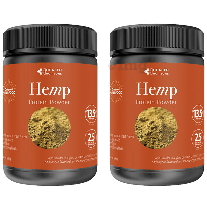 Health Horizons Hemp Protein Powder (500gm Each) for Lean Muscles