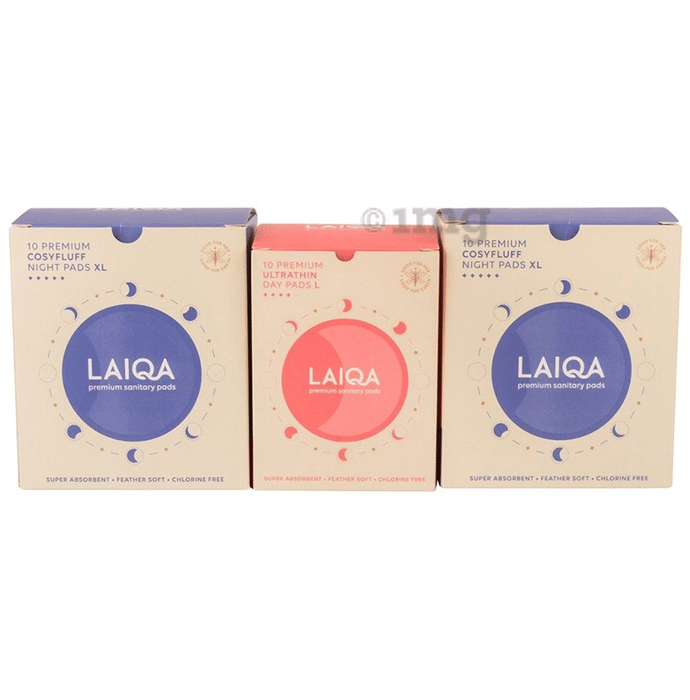 Laiqa Comfy Period Pack (20XL + 10L) with 2 Panty Liner Free