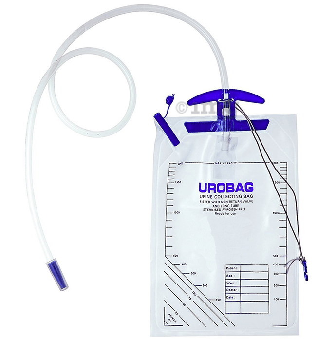 Medline Urinary 4000 ml Drain Bag with Anti-Reflux Tower with Metal Cl