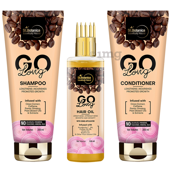 St.Botanica Go Long Fall Shampoo 200ml, Conditioner 200ml & Hair Oil 150ml
