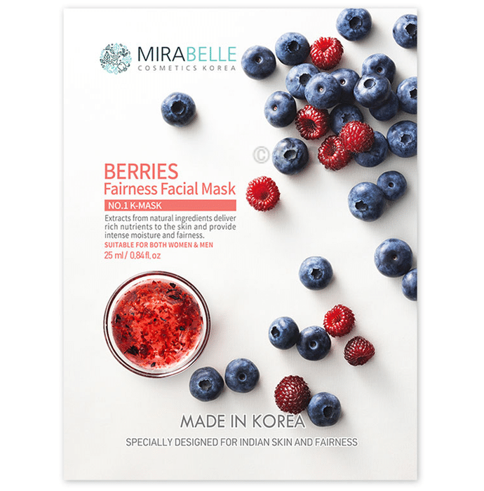 Mirabelle Cosmetics Korea Berries Fairness Facial Sheet Mask