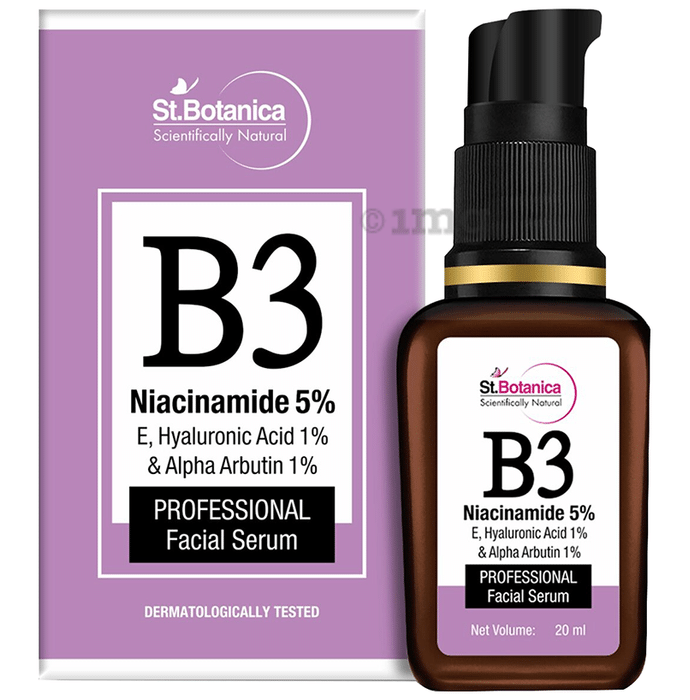 St.Botanica B3 Niacinamide 5%, E, Hyaluronic Acid 1% & Alpha Arbutin 1% Professional Facial Serum