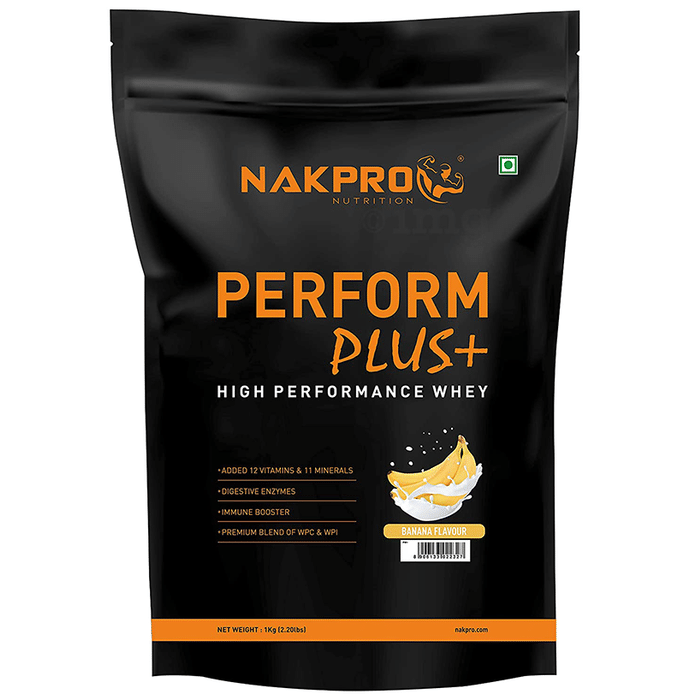 Nakpro Nutrition Perform Plus High Performance Whey Protein Powder (1kg Each) Banana