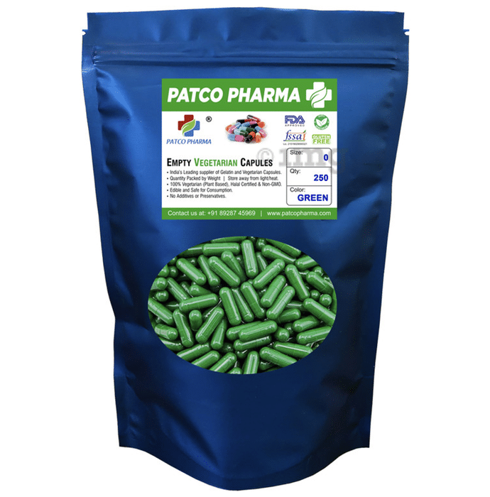Patco Pharma Empty Vegetarian Capsule Size 0 Green