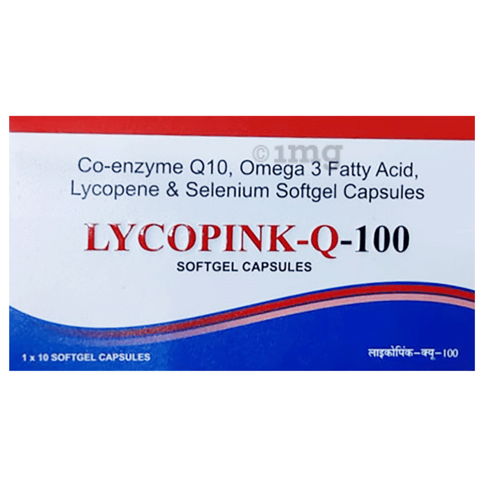 Lycopink-Q-100 Softgel Capsule: Buy strip of soft gelatin