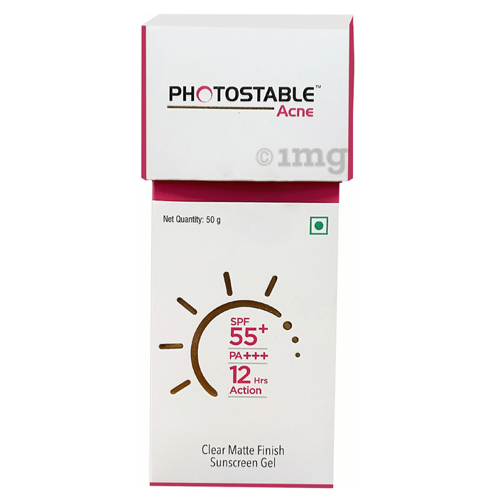 Photostable Acne Clear Matte Finish Sunscreen Gel SPF 55+ PA+++