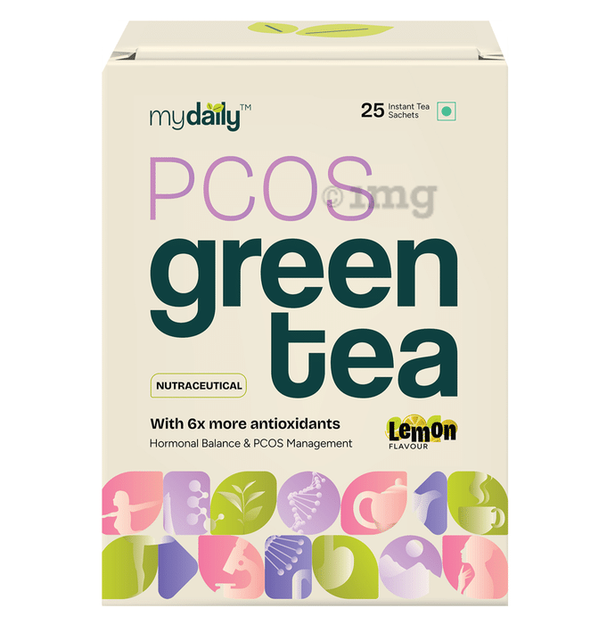 myDaily PCOS Green Tea - Supports Hormonal Balance, Metabolism| Clear Skin & Regular Periods | Flavour Lemon