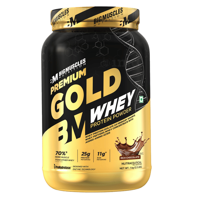 Bigmuscles Nutrition Premium Gold Whey Protein Powder Rich Chocolate