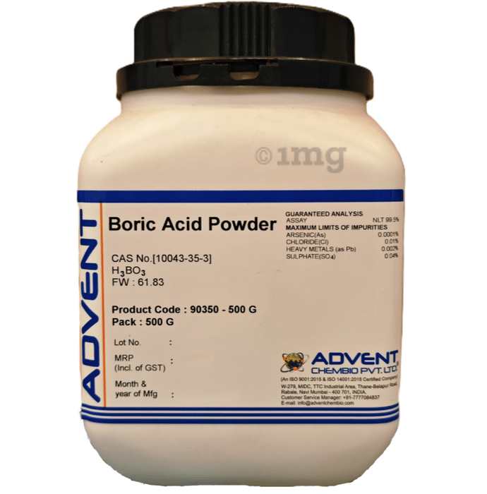 Advent Boric Acid Powder: Buy jar of 500 0 gm Powder at 𝗯𝗲𝘀𝘁 𝗽𝗿𝗶𝗰𝗲 in