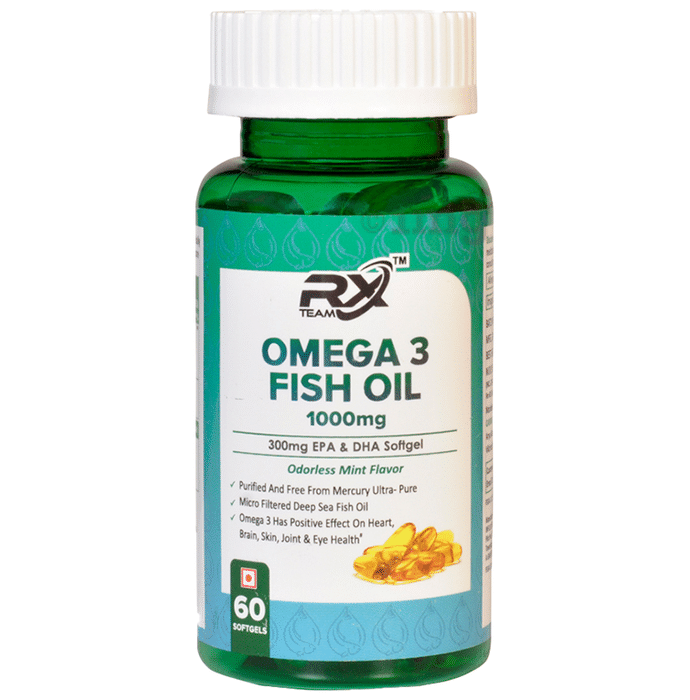 Team Rx Omega 3 Fish Oil 1000mg Soft Gels