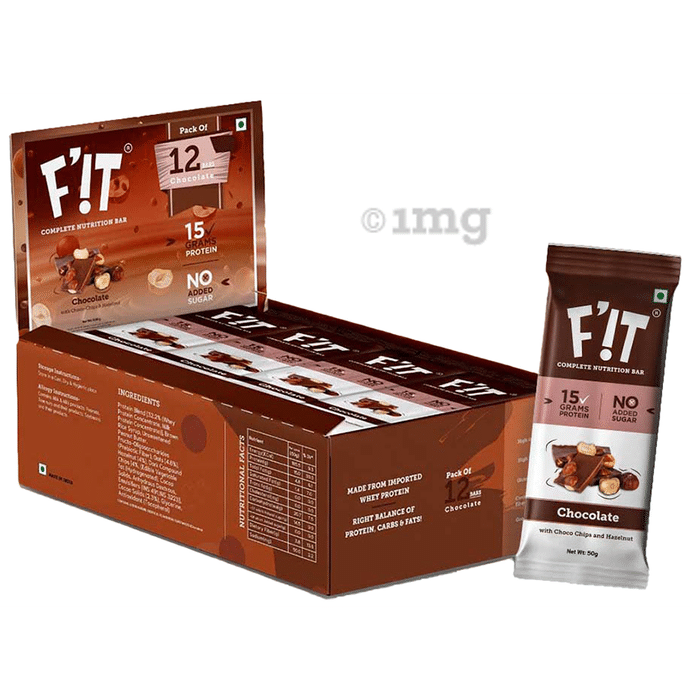 F'it Complete Nutrition Bar (50gm Each) Chocolate 'N Hazelnut