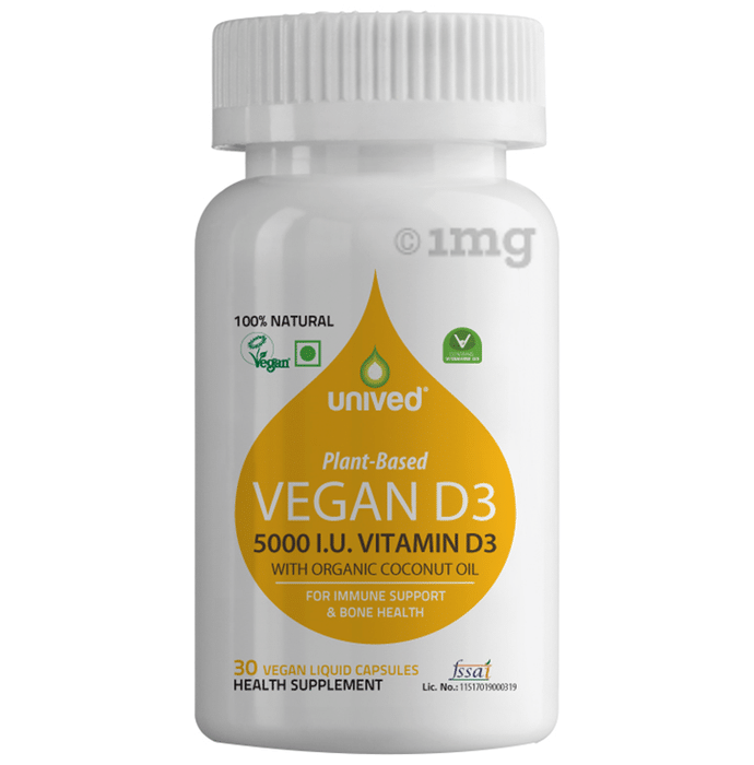 Unived Plant-Based Vegan Vitamin D3 5000IU Liquid Capsule