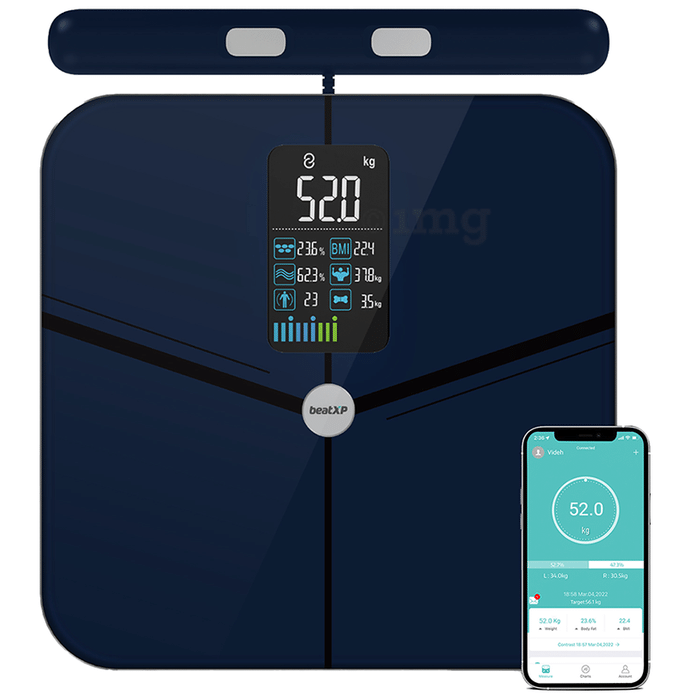 beatXP Infinity Weighing Scale with BMI for Accurate Full Body Segmental Analysis Blue