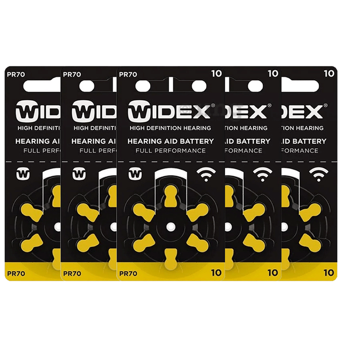 Widex Size 10 PR 70 Hearing Aid Battery (6 Each)