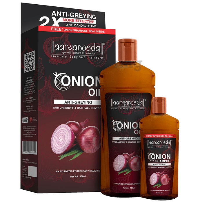 Aryanveda Onion Oil 100ml with Onion Shampoo 30ml Free