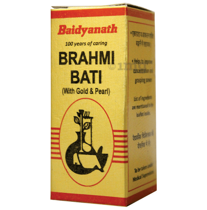 Baidyanath (Nagpur) Brahmi Bati with Gold & Pearl | For Concentration & Grasping Power