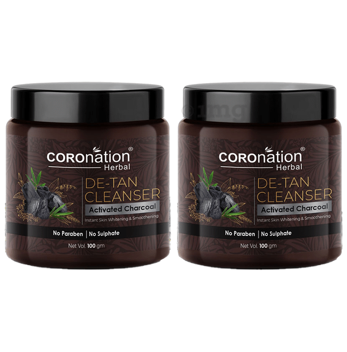 Coronation Herbal Activated Charcoal De-Tan Cleanser (100gm Each)