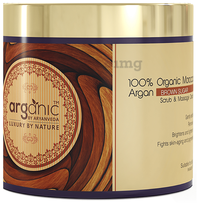 Aryanveda Arganic 100% Organic Moroccan Argan Brown Sugar Scrub & Massage Cream