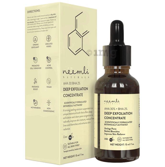 Neemli Naturals Aha 30% + Bha 2% Deep Exfoliation Concentrate Serum