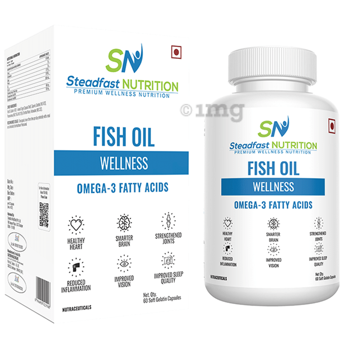 Steadfast Nutrition Fish Oil Wellness Omega 3 Fatty Acids Soft Gelatin Capsule