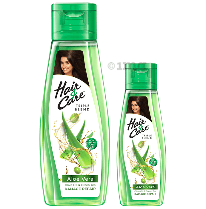 Hair & Care Triple Blend Aloe Vera, Olive Oil & Green Tea Damage Repair Hair Oil with Hair & Care 100ml Hair Oil