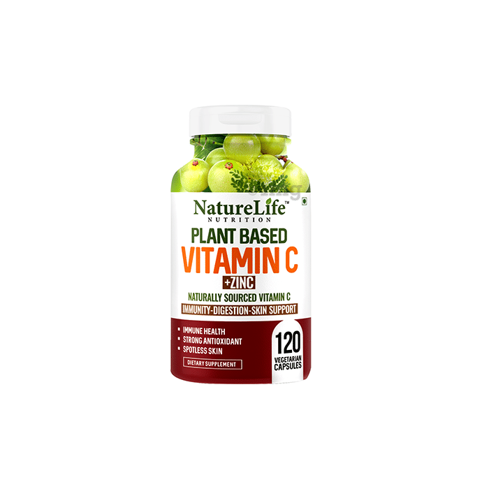 Nature Life Nutrition Plant Based Vitamin C+Zinc Vegetarian Capsule