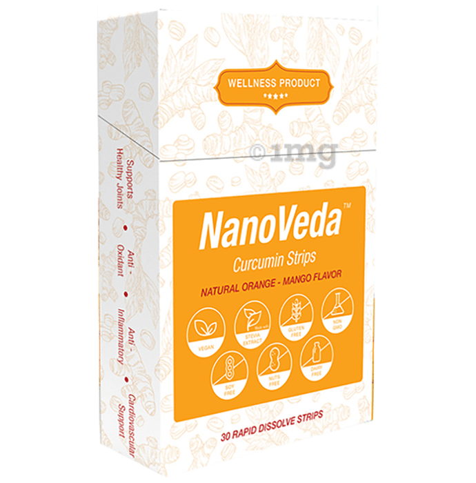 NanoVeda Curcumin Strip (0.22g Each) Natural Orange-Mango