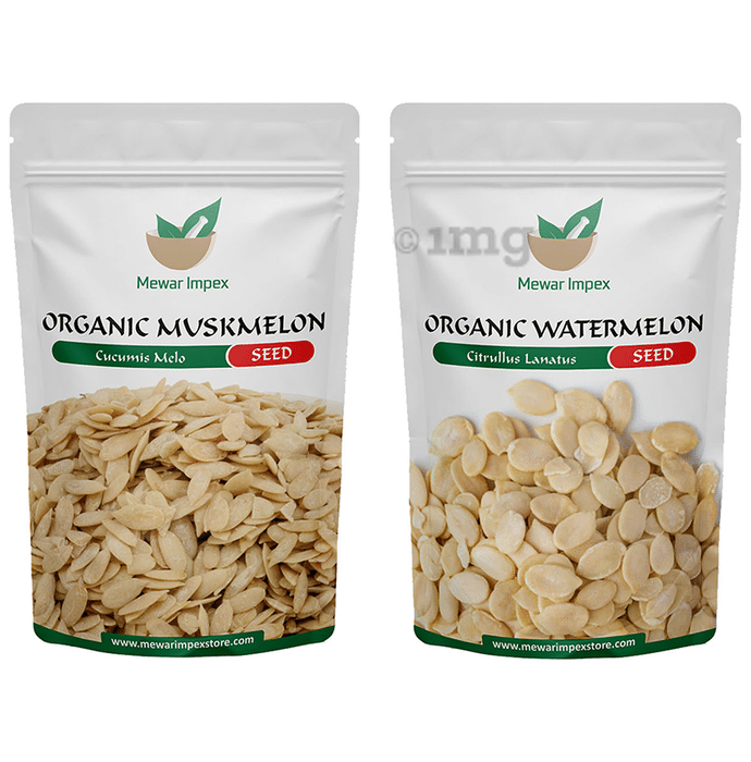 Mewar Impex Combo Pack of Organic Muskmelon Seed & Organic Watermelon Seed (100gm Each)