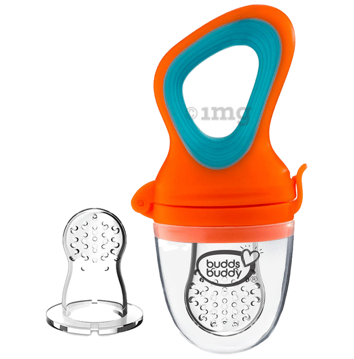 Buddsbuddy 2 Stage Fruit and Food Nibbler with Extra Teat Orange