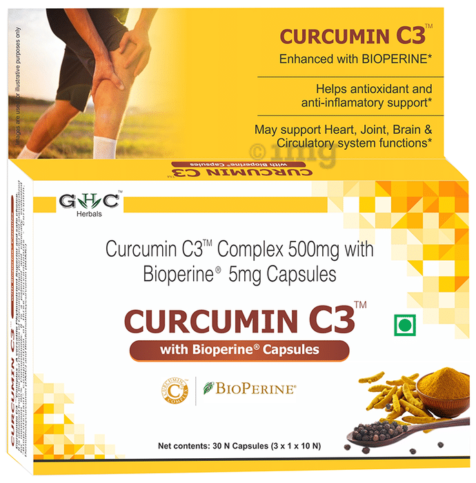 GHC Herbals Curcumin C3 with Bioperine Capsule