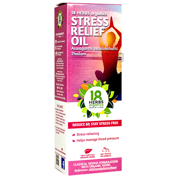 18 Herbs Organics Stress Relief Oil Aswaganthi Balalashathi Thailam