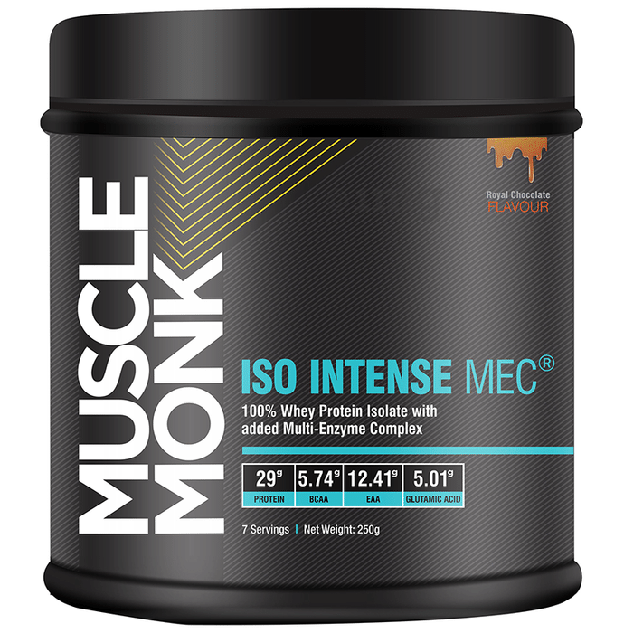Muscle Monk ISO Intense MEC 100% Whey Protein Isolate with added Multi-Enzyme Complex Royal Chocolate