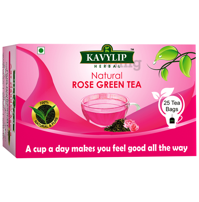 Kavylip Herbal Natural Rose Green Tea Bag (2gm Each)