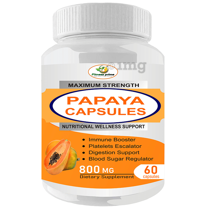 Fitness Prime Maximum Strength Papaya Capsules 800mg