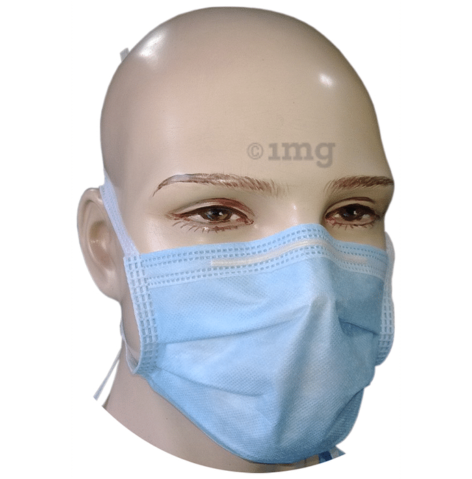 Medisafe 3 Ply Face Mask with Meltblown Filter Blue Ribbon
