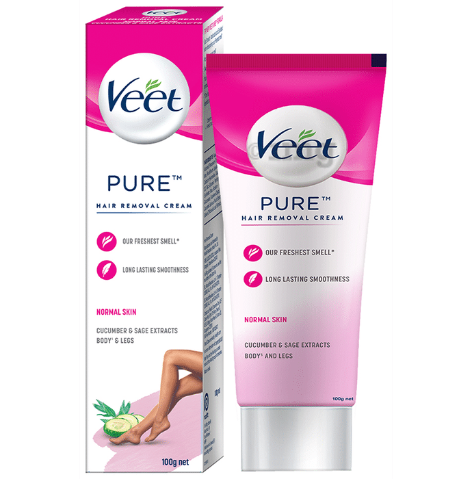 Veet Pure Hair Removal Cream with No Ammonia Smell Normal Skin: Buy tube of  100 gm Cream at best price in India | 1mg