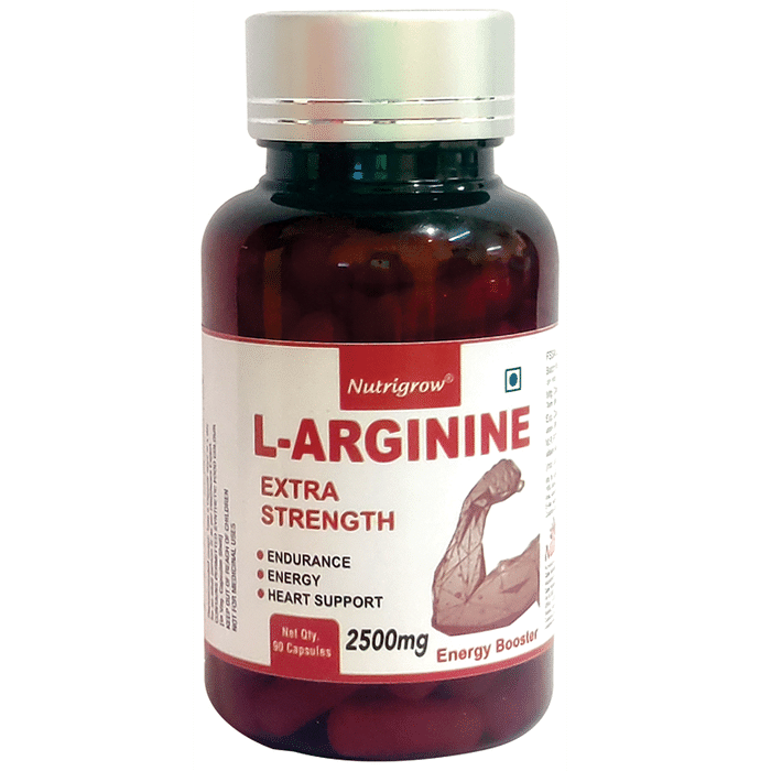 Nutrigrow L-Arginine Extra Strength 2500mg for Endurance, Energy & Heart Health | Capsule