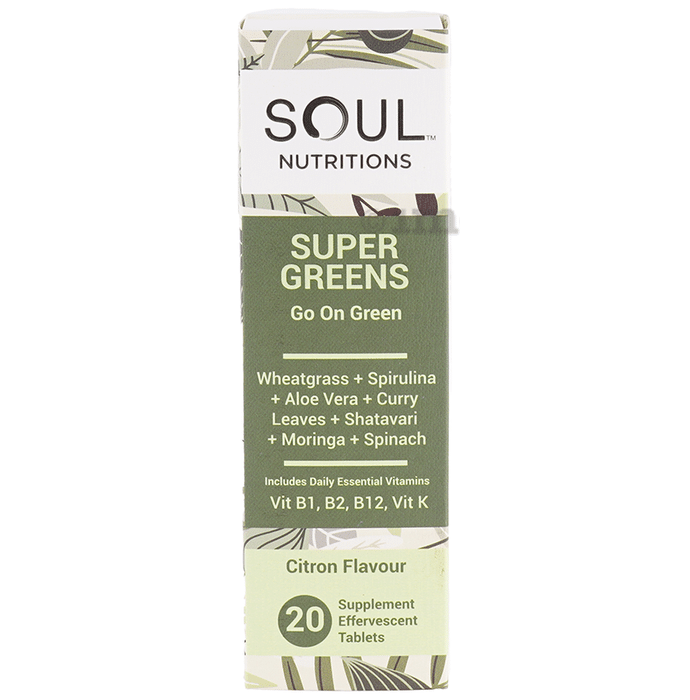 Soul Nutritions Super Greens Effervescent Tablet Citron