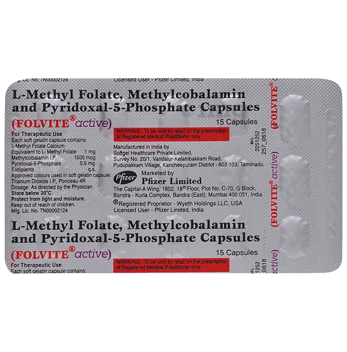 Folvite Active Capsule | With Essential Vitamins | For Nutritional Deficiences