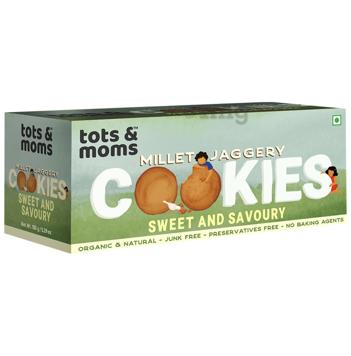 Tots and Moms Millet Jaggery Cookies (150gm Each) Sweet & Savory