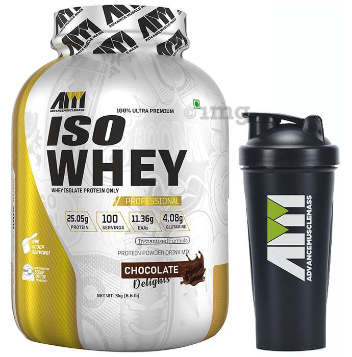 Advance MuscleMass 100% Ultra Premium Iso-Whey Powder Chocolate Delight with Shaker 700ml