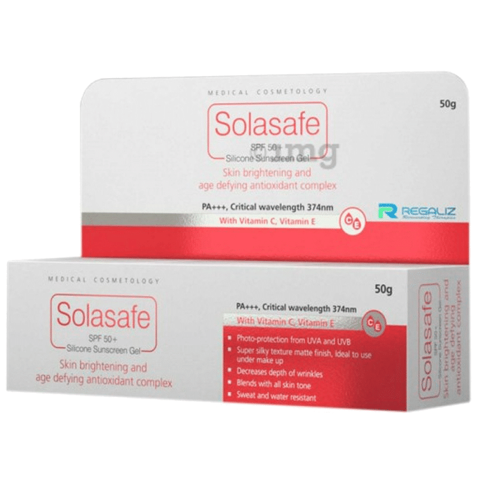 Solasafe SPF 50+ Silicone Sunscreen Gel PA+++ | With Vitamin C & Vitamin E