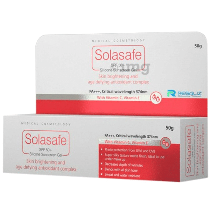 Solasafe SPF 50+ Silicone Sunscreen Gel PA+++ | With Vitamin C & Vitamin E