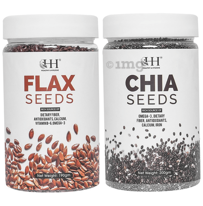 Healthy & Hygiene Combo Pack of Chia Seed 200gm & Flax Seed 190gm