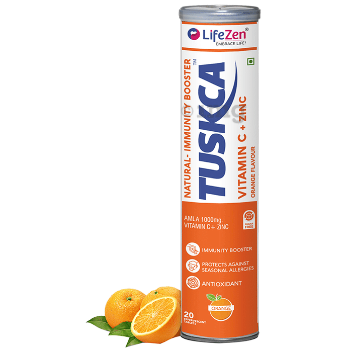 Tuskca Vitamin C + Zinc Effervescent Tablet Orange