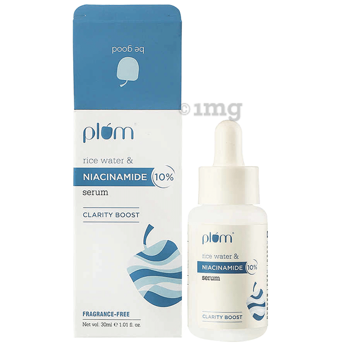 Plum Rice Water & Niacinamide 10% Mandarin & Vitamin C 15% Face Serum | Fragrance-Free | Glow Boost Face Care Product