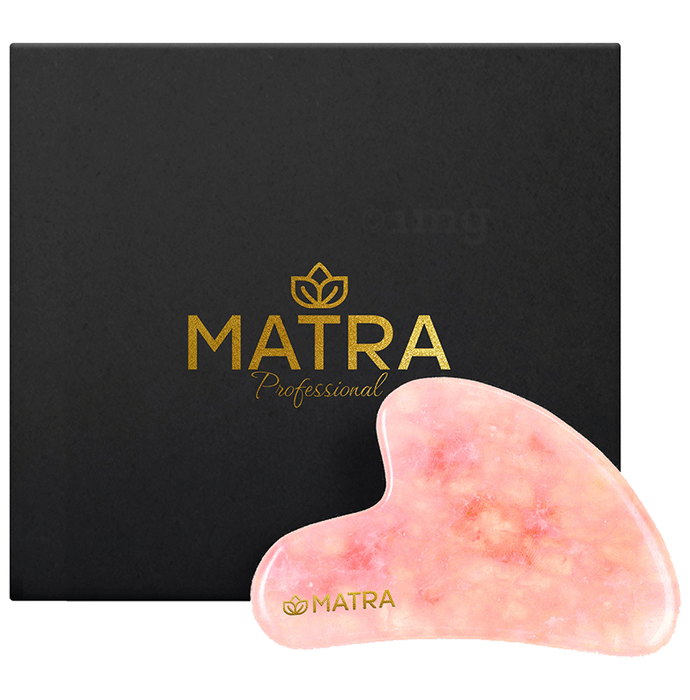 Matra Professional Natural  Quartz Gua Sha Facial Tool Rose Pink