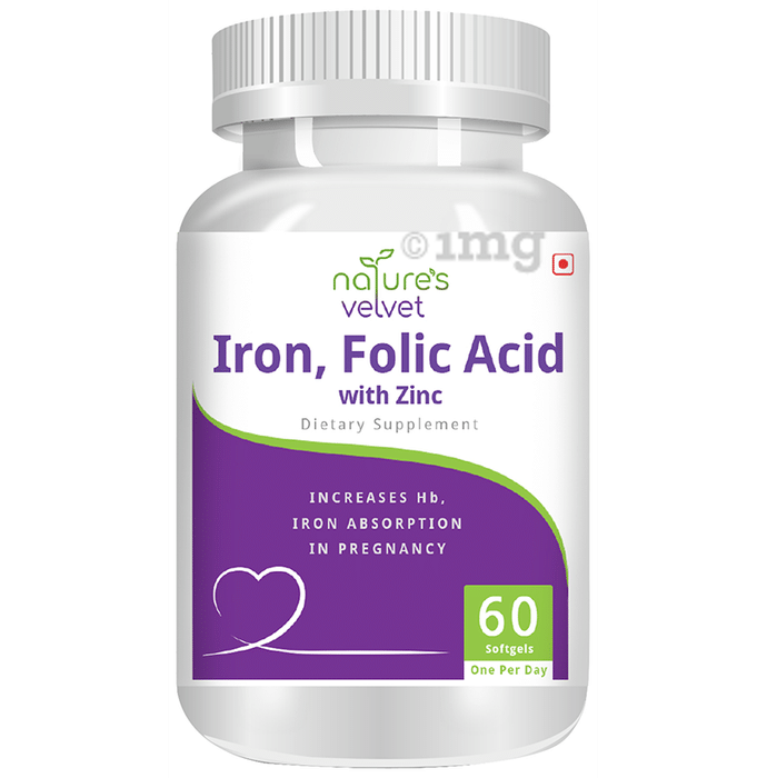 Nature's Velvet Iron & Folic Acid with Zinc Softgels